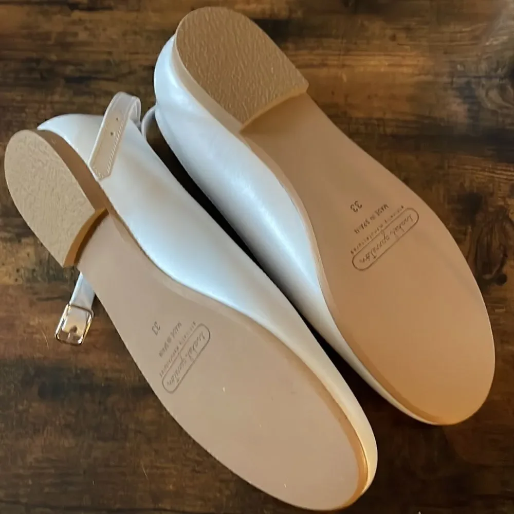 Isabel Garreton Girls Mary Jane leather Party Shoe sz 33 Pearl White